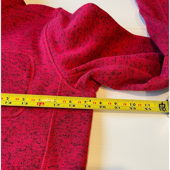 Calvin Klein Fleece Jacket Full Zip Pockets Red Black Heather Sz M Athleisure - Picture 11 of 12